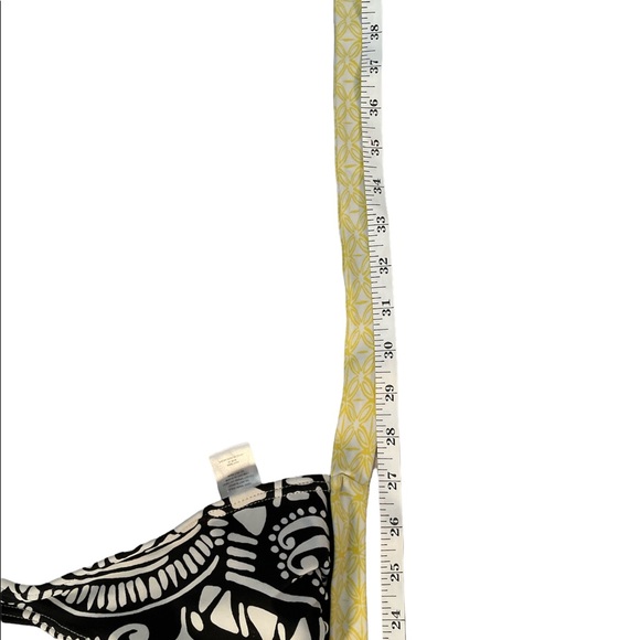 Hula Honey Bikini Top only Yellow Black White Double Tie, Around Neck and Back M - Picture 5 of 8